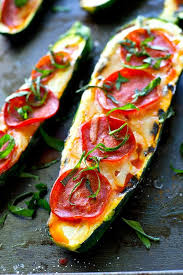 Grilled Pizza Stuffed Zucchini Boats Recipe Healthy Pizza Recipes Recipes Grilled Pizza