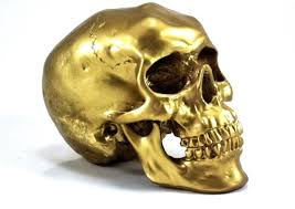 Gold Skull Head Avant Garde Bling Room Decor Halloween By Tinypop 25 00 Skull Decor Skull Gold Skull
