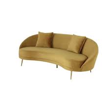 These comfortable sofas & couches will complete your living room decor. 3 4 Sitzer Sofa Im Vintage Stil Mit Samtbezug Gelb Glover Maisons Du Monde