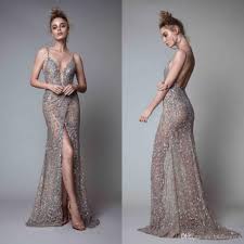 Berta Front Split Evening Dresses Rhinestones Sleeveless Plunging Neckline Pr Discount Evening Dresses Evening Dresses With Sleeves Long Sleeve Evening Dresses