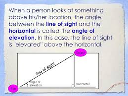 The head chainman should hold the measuring line horizontal, above the ground, in this case. Angle Of Elevation Angle Of Depression Ppt Download
