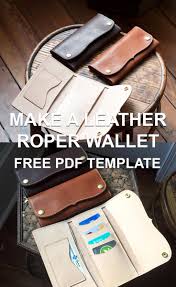 Make A Roper Style Long Wallet Free Pdf Template Build Along Video Tutorial Makesupply Leather Wallet Pattern Diy Leather Wallet Leather Bag Pattern
