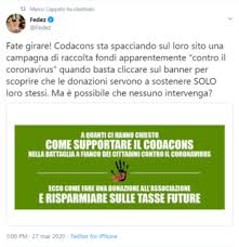 L'associazione in prima linea nella difesa dei diritti dei consumatori, anche e soprattutto attraverso lo strumento delle azioni giudiziarie. Fedez Accusa Il Codacons Lanciano Finta Raccolta Fondi Per Coronavirus