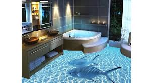 On peut faire ça tous les jours dans sa salle de bain avec des revêtements muraux. Insolite Sol 3d Trompe L Oeil Decoration Amenagement