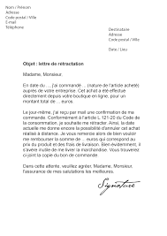 Lettre De Retractation 14 Jours Modele De Lettre