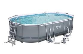 Bestway Power Steel Stahlrahmenpool Set Mit Filterpumpe Und Zubehor Oval Grau 488 X 305 X 107 Cm Pool Swimming Pool Swimmingpool