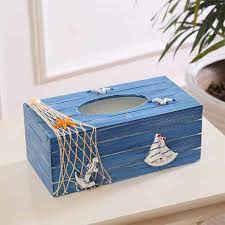 Avanti beach mode tissue box cover in white/multi. Topbathy Wood Tissue Box Cover Holders Mediterranean Decorative Tissue Box Coastal Beach Nautical Table Decorations Ornaments