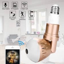 Light Bulb Security Camera Ip Wireless Wifi Camera 360 Degree Panoramic Light Bulb Lighting Lamp Support Night Vision For Home Security Walmart Com Walmart Com