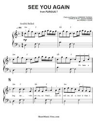 See You Again Easy Piano Sheet Music Charlie Puth Piano Sheet Music Easy Piano Sheet Music Piano Sheet Music Free