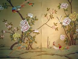Interior design studio in gondia. Hand Painted Wallpaper Handmade Wallpaper Chinoiserie Wallpaper