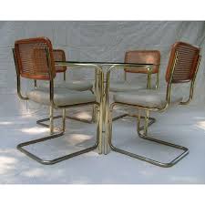 Brass Glass Dining Table 4 Cesca Style Chairs Dining Table Decor Dining Table Chairs Black Glass Dining Table