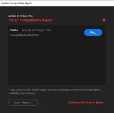 Since the new release of 2020 updates, premiere & ae both showing the same unsupported video driver error, though i've updated the graphics driver multiple times and tried to change the graphics card too, nothing worked. System Compatibility Report Unsupported Video Dri Adobe Support Community 11365883