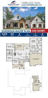 European House Plan 041 00187 In 2021 Craftsman House Plans Ranch House Plans Basement House Plans