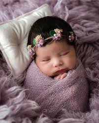 Addie Lavender Rose Leaf Twine Newborn Tieback Flower Crown