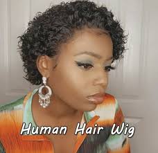 Short curly human hair wig 6