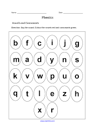 Vowels And Consonants Phonics Worksheets Phonics Worksheets Vowel Worksheets Phonics