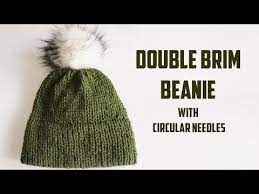 Double Brim Knit Hat With Circular Needles Cj Design Youtube Knitted Hats Hat Knitting Patterns Circular Needles