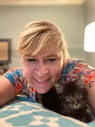 Happy 4 yr adoption day with my Belle. She was a rescue. She started out my  emotional support now I'm hers bc she's blind now in both eyes. But she  always can