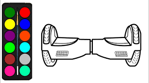 Make the middle of the hoverboard narrower using two curved lines. Hoverboard Coloring Page For Kids Drawings Of Hoverboards Self Balancing Scooter Coloring Books Youtube