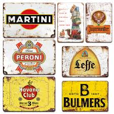 Check spelling or type a new query. Buy Decorative Metal Plate Vintage Martini Poster Tin Sign Pub Bar Wall Decor Iron Painting Man Cave Kitchen Advertising Beer Signs Cicig