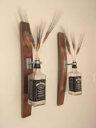 Wine Barrel Wall Decor Unique Wine Barrel Staves With Jack Daniels Bottles As Wall Decor In 2020 Wine Barrel Wall Wine Barrel Decor Barrel Decor