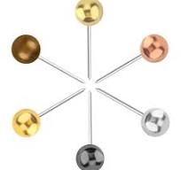 Yalis Push Pins Map Tacks 1/8-Inch Metallic Color Beads Head Marking Pins,  6 Colors, 360-count