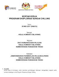 Doc Kertas Kerja Program Eksplorasi Sungai Chilling Alin Damia Rizal Academia Edu
