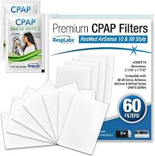 A cpap machine includes a hose and nosepiece to provide steady air pressure for patients. Amazon Com Resplabs Cpap Filters Compatible With Resmed Airsense 10 Aircurve Airstart S9 Cpap Machine 60 Pack Generic Filter Replacement Includes 2 Cpap Travel Wipes And Cpap Comfort Hacks E Book Health