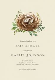 Birds Nest Baby Shower Invitation Template Free Greetings Island Bird Baby Shower Invitation Bird Baby Shower Free Baby Shower Printables