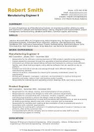 Manufacturing Engineer Resume Samples Qwikresume