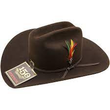 6x Stetson Spartan Fur Felt Hat With Feather Chocolate In 2021 Stetson Hat Unique Boots Western Cowboy Boots