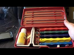 Lansky is saying that it is not optimal to grind both ways with their standart system, but i have never had any problems with diamond stones. Lansky Sharpening System Tutorial Youtube