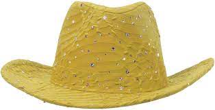 Glitter Sequin Trim Cowboy Hat Yellow One Size At Amazon Women S Clothing Store Cowboy Hats Cowboy Hats Cowboy Hat Styles Cowboy