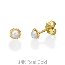 Check out latest collections of gold stud earrings designs online from best brands at great prices. 14k Yellow Gold Kid S Stud Earrings Pearl Of Golden Embrace Small Youme Offers A Range Of 14k Gold Jewelry For Babies Kids Girls And Women At Attractive Prices Free Worldwide