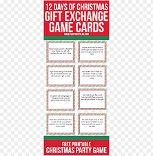 Check out these gift exchange games and make this the best christmas yet! Love This Fun Twist On Traditional Gift Exchange Games 12 Days Of Christmas Gift Exchange Cards Png Image With Transparent Background Toppng