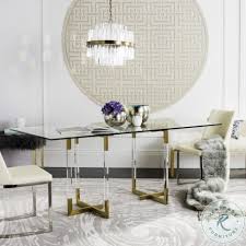 Base is made of metal and fitted with wooden top. Julina Brass Acrylic Dining Room Set From Safavieh Coleman Furniture