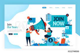 Landing Page Of Join Now Hiring And Open Recruitment Of Employee Referral Memberships Business Megaphone For Re Landing Page Motion Design Video Recruitment
