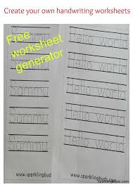 Create Your Own Handwriting Worksheets Sparkling Buds Free Handwriting Worksheets Handwriting Worksheets Handwriting Worksheets For Kindergarten