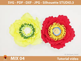 Download Mix 04 Paper Flowers Template Graphic By Lasquare Info Creative Fabrica SVG Cut Files