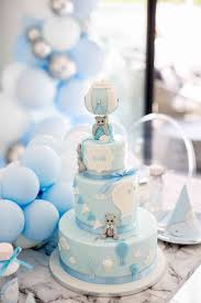 Gâteau d'anniversaire fille sur thème danseuses ballerines. Decoration Premier Anniversaire Garcon Bleu Pastel Et Argent