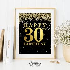 Happy 30th Birthday Decorations For Her Happy 30th Birthday Printable 30th Birthday Decor 30th Birthday Sign Birthday Party Decorations B 65th Birthday Party Ideas Birthday Sign Happy 70 Birthday