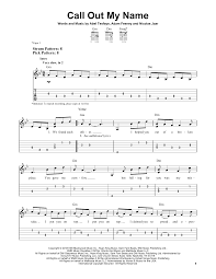 Won't you call out my name? Call Out My Name By The Weeknd Easy Guitar Tab Guitar Instructor