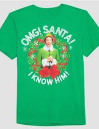 Elf Movie Will Ferrell Medium Sound Talking Shirt Omg Is Santa Here I Know Him Ebay Elf Movie Shirts Mens Tshirts