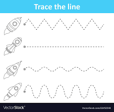 Illustration Of Trace Line Worksheet For Preschool Kids With Rockets Download A Free Pr Preschool Tracing Tracing Worksheets Preschool Kindergarten Worksheets