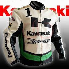 Kawasaki Motorcycle Racing Jackets Pu Leather In 3 Colours Unisex M L Xl Xxl Motorcycle Racing Jacket Kawasaki Motorcycles Jackets