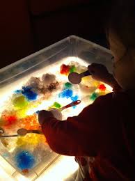 2 Easy Light Table Activities Involving Ice And Snow Light Table Light Box Activities Cube Light