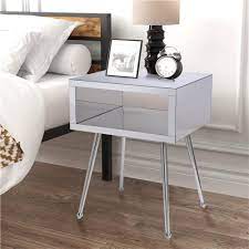 Check spelling or type a new query. Coolmore Mirror Bedside Table End Table Silver