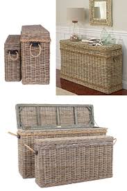 Beautiful woven bins fit in with any décor style while offering functional storage space. Wicker Rattan Storage Trunks Chests As Tables Decorative Furniture Accent Pieces Coastal Decor Ideas Interior Design Diy Shopping