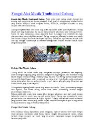 Mengenal alat musik piano, cari tahu bagian dan cara memainkannya, yuk! Doc Fungsi Alat Musik Tradisional Calung Salim Faqot Academia Edu