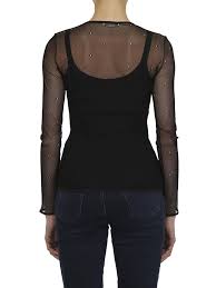 Go for a romantic look in black or sheer insert neckline. Max Mara Nadar Sheer Long Sleeves Top Blouses 16310282000002